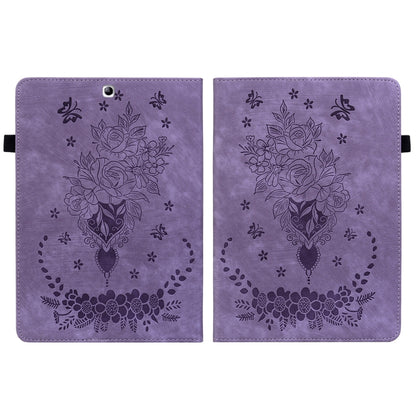 For Samsung Galaxy Tab S2 9.7 T810 T815 Butterfly Rose Embossed Leather Tablet Case(Purple) by bashfashion