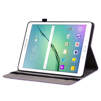 For Samsung Galaxy Tab S2 9.7 T810 T815 Butterfly Rose Embossed Leather Tablet Case(Purple) by bashfashion