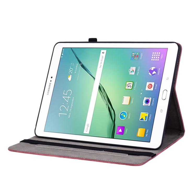 For Samsung Galaxy Tab S2 9.7 T810 T815 Butterfly Rose Embossed Leather Tablet Case(Red) by bashfashion