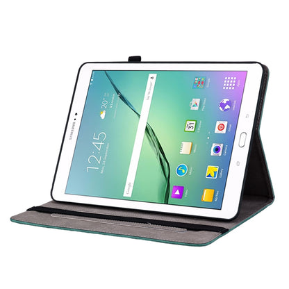 For Samsung Galaxy Tab S2 9.7 T810 T815 Butterfly Rose Embossed Leather Tablet Case(Green) by bashfashion