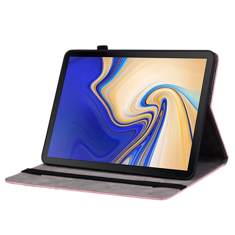 For Samsung Galaxy Tab S4 10.5 SM-T830 Butterfly Rose Embossed Leather Tablet Case(Pink) by bashfashion