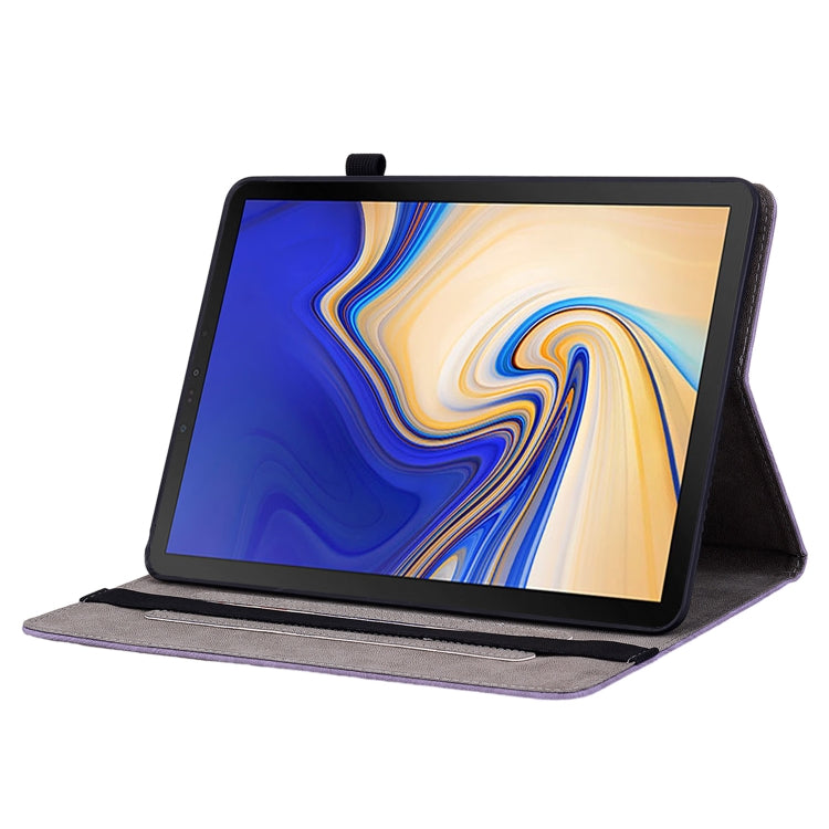 For Samsung Galaxy Tab S4 10.5 SM-T830 Butterfly Rose Embossed Leather Tablet Case(Purple) by bashfashion