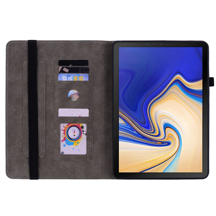 For Samsung Galaxy Tab S4 10.5 SM-T830 Butterfly Rose Embossed Leather Tablet Case(Dark Blue) by bashfashion