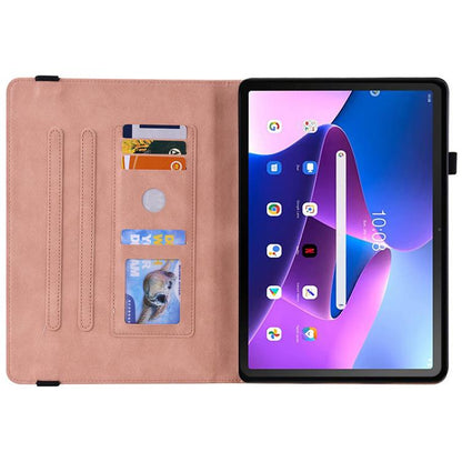 For Lenovo ZhaoYang K10C 10.1 inch Butterfly Rose Embossed Leather Tablet Case(Pink) by bashfashion