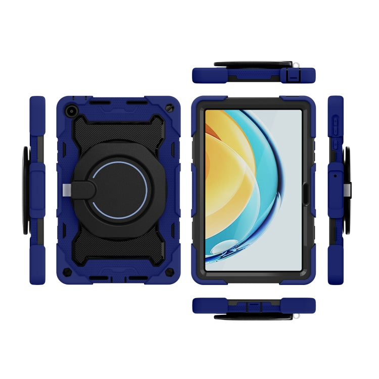 For Huawei MatePad SE 10.4 2023 Armor Contrast Color Silicone + PC Tablet Case(Navy Blue) by bashfashion