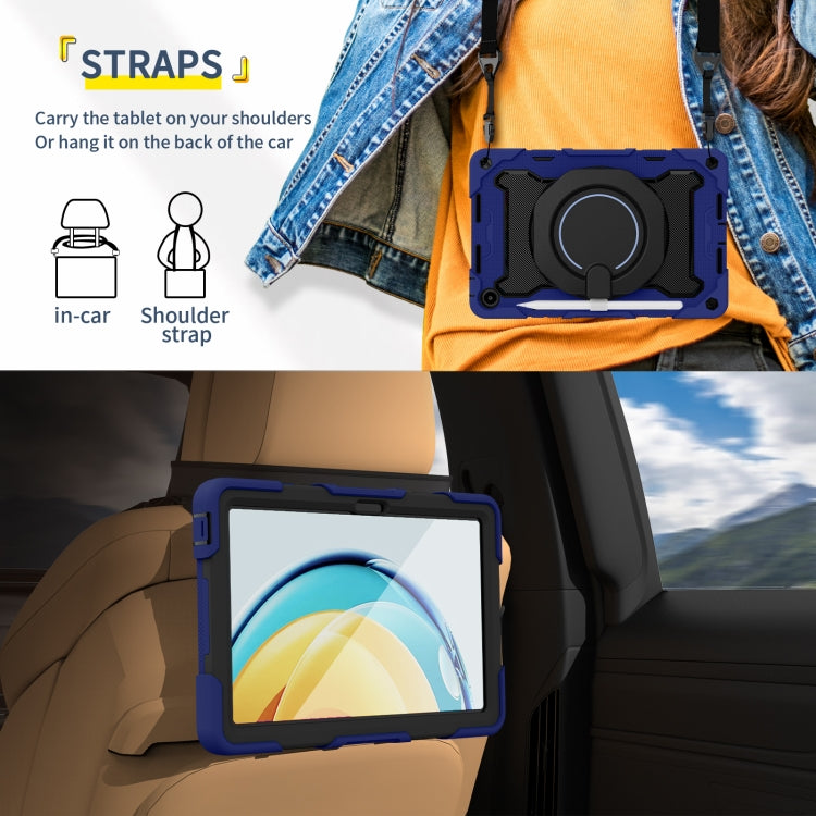 For Huawei MatePad SE 10.4 2023 Armor Contrast Color Silicone + PC Tablet Case(Navy Blue) by bashfashion