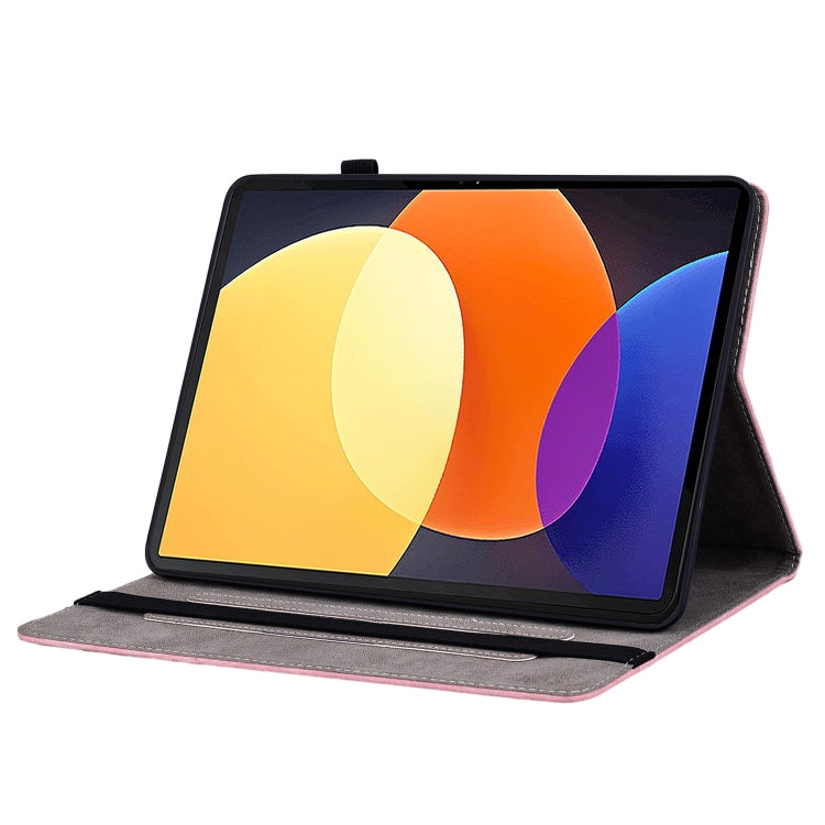 For Xiaomi Redmi Pad 10.61 Butterfly Rose Embossed Leather Tablet Case(Pink) by bashfashion