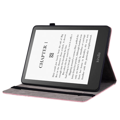 For Amazon Kindle Paperwhite 5 Butterfly Rose Embossed Leather Smart Tablet Case(Pink) by bashfashion
