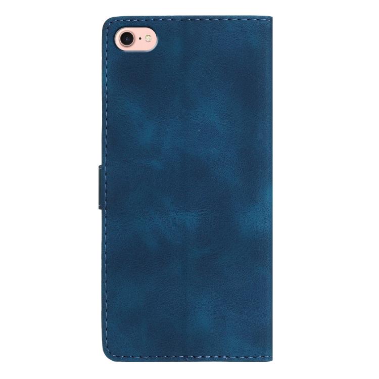 For iPhone 16e Flower Butterfly Embossing Pattern Leather Phone Case(Blue) by bashfashion