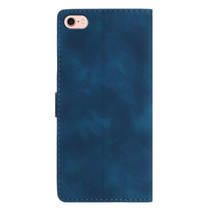For iPhone 16e Flower Butterfly Embossing Pattern Leather Phone Case(Blue) by bashfashion