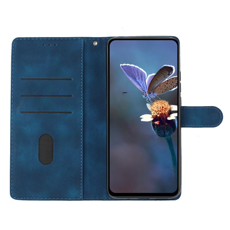 For iPhone 16e Flower Butterfly Embossing Pattern Leather Phone Case(Blue) by bashfashion