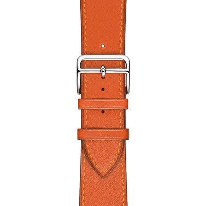 For Apple Watch Series 7 41mm / 6 & SE & 5 & 4 40mm / 3 & 2 & 1 38mm Leather Watch Band(Orange) by bashfashion