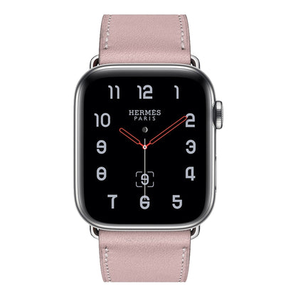 For Apple Watch Series 7 41mm / 6 & SE & 5 & 4 40mm / 3 & 2 & 1 38mm Leather Watch Band(Pink) by bashfashion