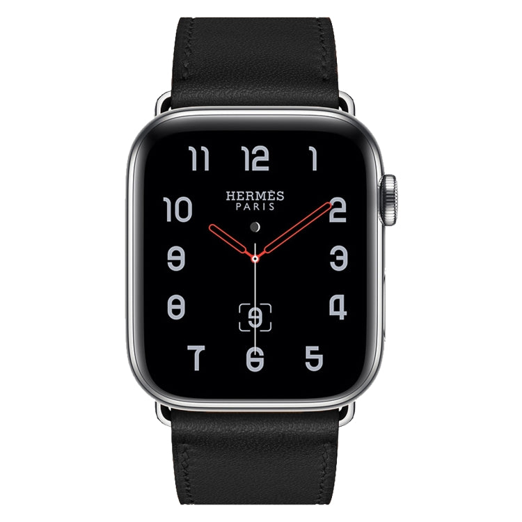 For Apple Watch Series 7 41mm / 6 & SE & 5 & 4 40mm / 3 & 2 & 1 38mm Leather Watch Band(Black) by bashfashion