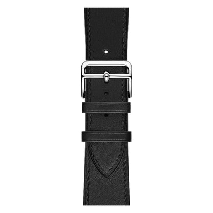 For Apple Watch Series 7 41mm / 6 & SE & 5 & 4 40mm / 3 & 2 & 1 38mm Leather Watch Band(Black) by bashfashion