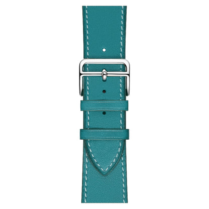 For Apple Watch Series 7 41mm / 6 & SE & 5 & 4 40mm / 3 & 2 & 1 38mm Leather Watch Band(Blue) by bashfashion