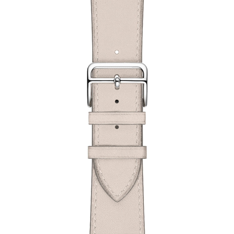 For Apple Watch Series 7 41mm / 6 & SE & 5 & 4 40mm / 3 & 2 & 1 38mm Leather Watch Band(Creamy-white) by bashfashion