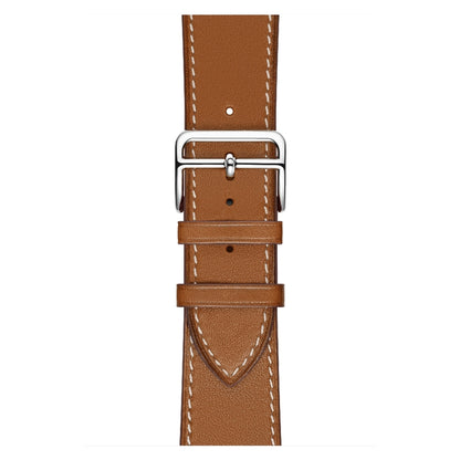 For Apple Watch Series 7 41mm / 6 & SE & 5 & 4 40mm / 3 & 2 & 1 38mm Leather Watch Band(Brown) by bashfashion