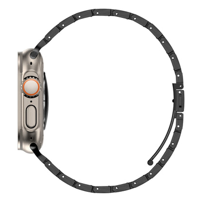 Double Rows Metal Watch Band For Apple Watch Ultra 49mm(Black) by bashfashion