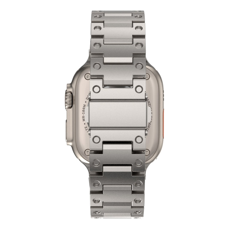 Double Rows Metal Watch Band For Apple Watch 7 41mm(Titanium) by bashfashion