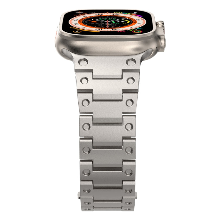 Double Rows Metal Watch Band For Apple Watch 6 40mm(Titanium) by bashfashion