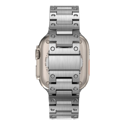 Double Rows Metal Watch Band For Apple Watch 4 44mm(Silver) by bashfashion