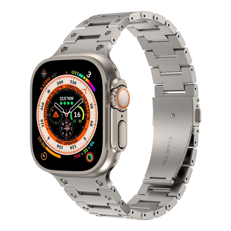 Double Rows Metal Watch Band For Apple Watch 3 38mm(Titanium) by bashfashion