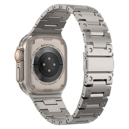 Double Rows Metal Watch Band For Apple Watch 9 41mm(Titanium) by bashfashion