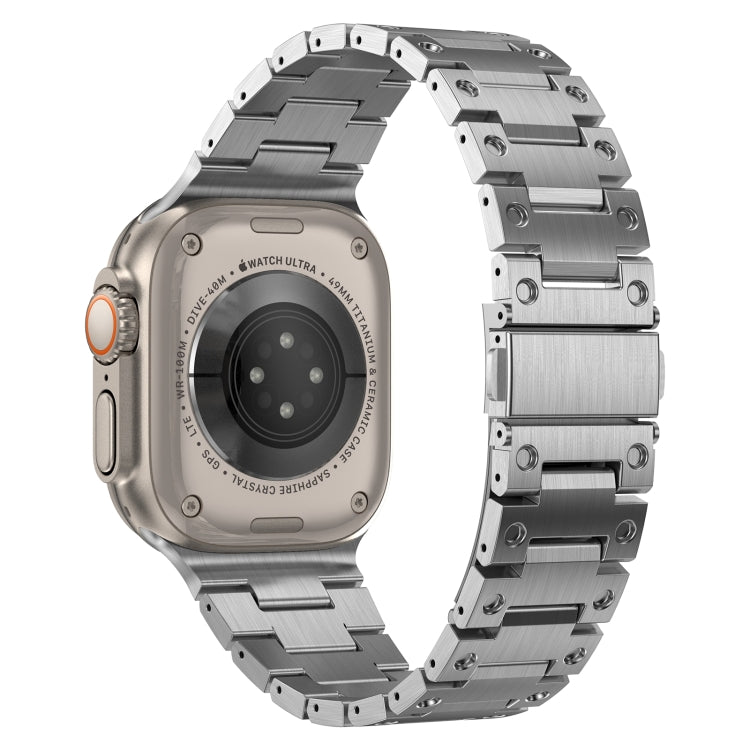 Double Rows Metal Watch Band For Apple Watch 9 41mm(Silver) by bashfashion