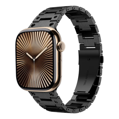 Double Rows Metal Watch Band For Apple Watch Series 10 42mm(Black) by bashfashion