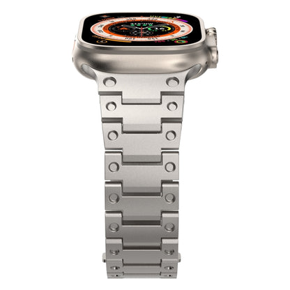 Double Rows Metal Watch Band For Apple Watch Series 10 46mm(Titanium) by bashfashion