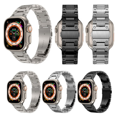 Double Rows Metal Watch Band For Apple Watch 4 44mm(Silver) by bashfashion