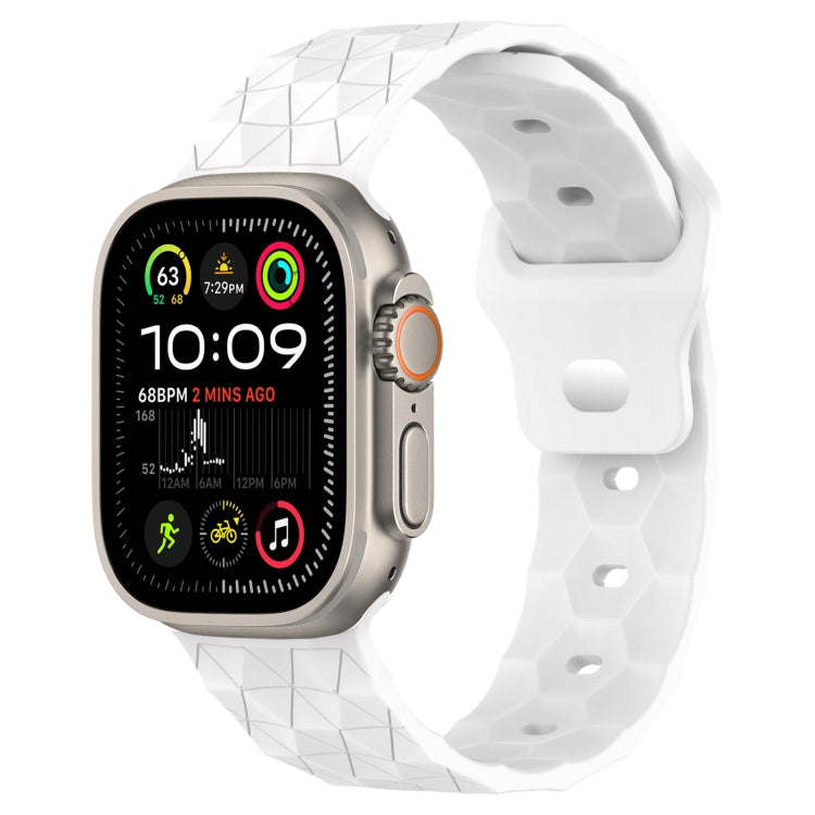 Football Texture Silicone Watch Band For Apple Watch Ultra 2 49mm(White) by bashfashion