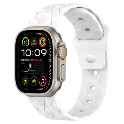 Football Texture Silicone Watch Band For Apple Watch Ultra 2 49mm(White) by bashfashion