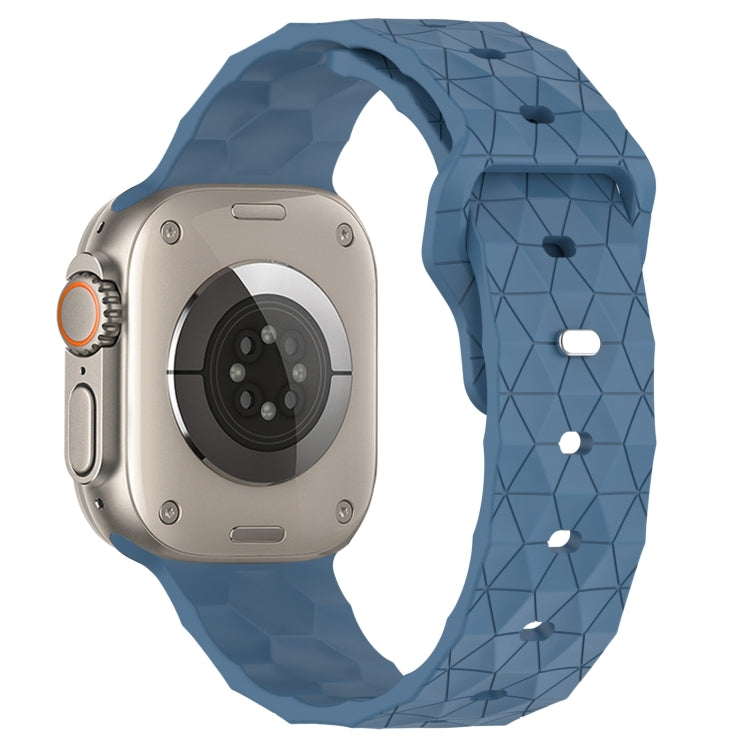 Football Texture Silicone Watch Band For Apple Watch Ultra 2 49mm(Blue) by bashfashion