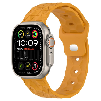 Football Texture Silicone Watch Band For Apple Watch Ultra 2 49mm(Yellow) by bashfashion