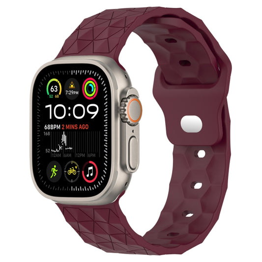 Football Texture Silicone Watch Band For Apple Watch Ultra 2 49mm(Wine Red) by bashfashion