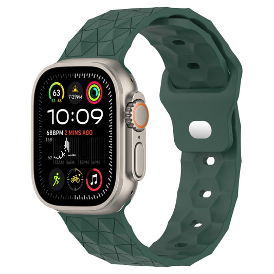 Football Texture Silicone Watch Band For Apple Watch Ultra 2 49mm(Pine Green) by bashfashion