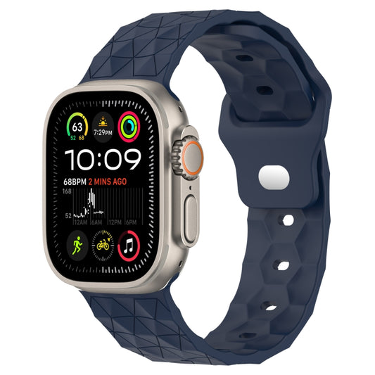 Football Texture Silicone Watch Band For Apple Watch Ultra 2 49mm(Midnight Blue) by bashfashion
