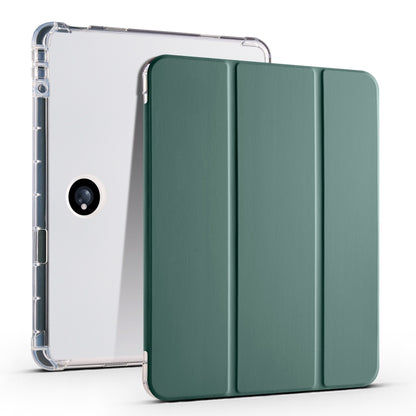 For OPPO Pad 2 11.6 2023 3-fold Clear TPU Smart Leather Tablet Case with Pen Slot(Dark Green) by bashfashion
