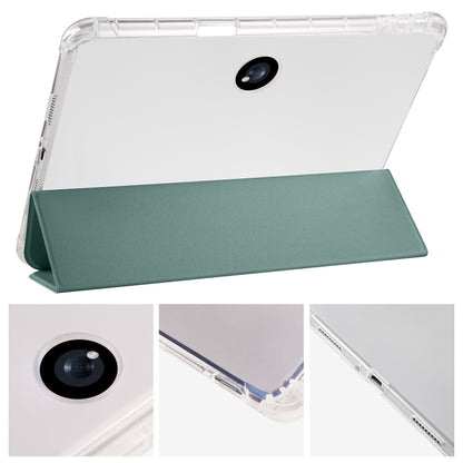 For OPPO Pad 2 11.6 2023 3-fold Clear TPU Smart Leather Tablet Case with Pen Slot(Dark Green) by bashfashion