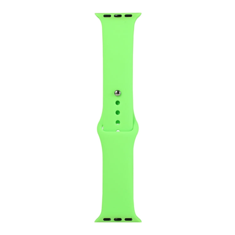 For Apple Watch Series 9&8&7 41mm / SE 3&SE 2&6&SE&5&4 40mm / 3&2&1 38mm Silicone Watch Band, Long Section (Men)(Brilliant Green) by bashfashion