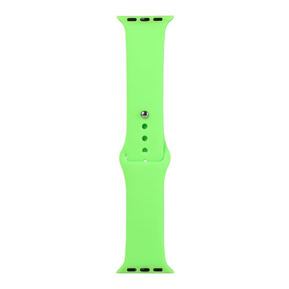 For Apple Watch Series 9&8&7 41mm / SE 3&SE 2&6&SE&5&4 40mm / 3&2&1 38mm Silicone Watch Band, Long Section (Men)(Brilliant Green) by bashfashion