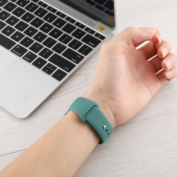 For Apple Watch Ultra 49mm&Watch Ultra 2 49mm / Series 9&8&7 45mm / SE 3&SE 2&6&SE&5&4 44mm / 3&2&1 42mm Silicone Watch Band, Long Section (Men)(Dark Green) by bashfashion