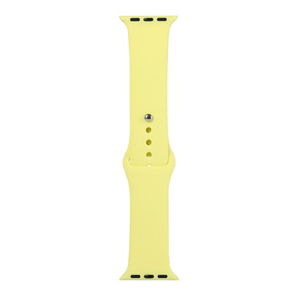 For Apple Watch Series 9&8&7 41mm / SE 3&SE 2&6&SE&5&4 40mm / 3&2&1 38mm Silicone Watch Band, Short Section (Female)(Shiny Yellow) by bashfashion