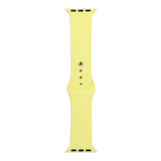 For Apple Watch Series 9&8&7 41mm / SE 3&SE 2&6&SE&5&4 40mm / 3&2&1 38mm Silicone Watch Band, Short Section (Female)(Shiny Yellow) by bashfashion