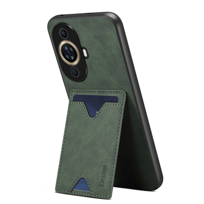 For Huawei nova 11 Pro / 11 Ultra Denior PU Back Cover Card Slot Holder Phone Case(Green) by Denior