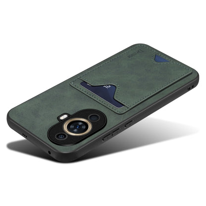 For Huawei nova 11 Pro / 11 Ultra Denior PU Back Cover Card Slot Holder Phone Case(Green) by Denior