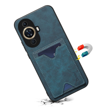 For Huawei nova 11 Pro / 11 Ultra Denior PU Back Cover Card Slot Holder Phone Case(Blue) by Denior
