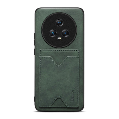 For Honor Magic5 5G Denior PU Back Cover Card Slot Holder Phone Case(Green) by Denior